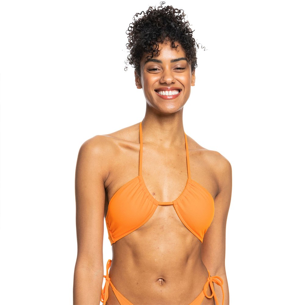 roxy color jam sd fashion tri bikini top orange xs femme