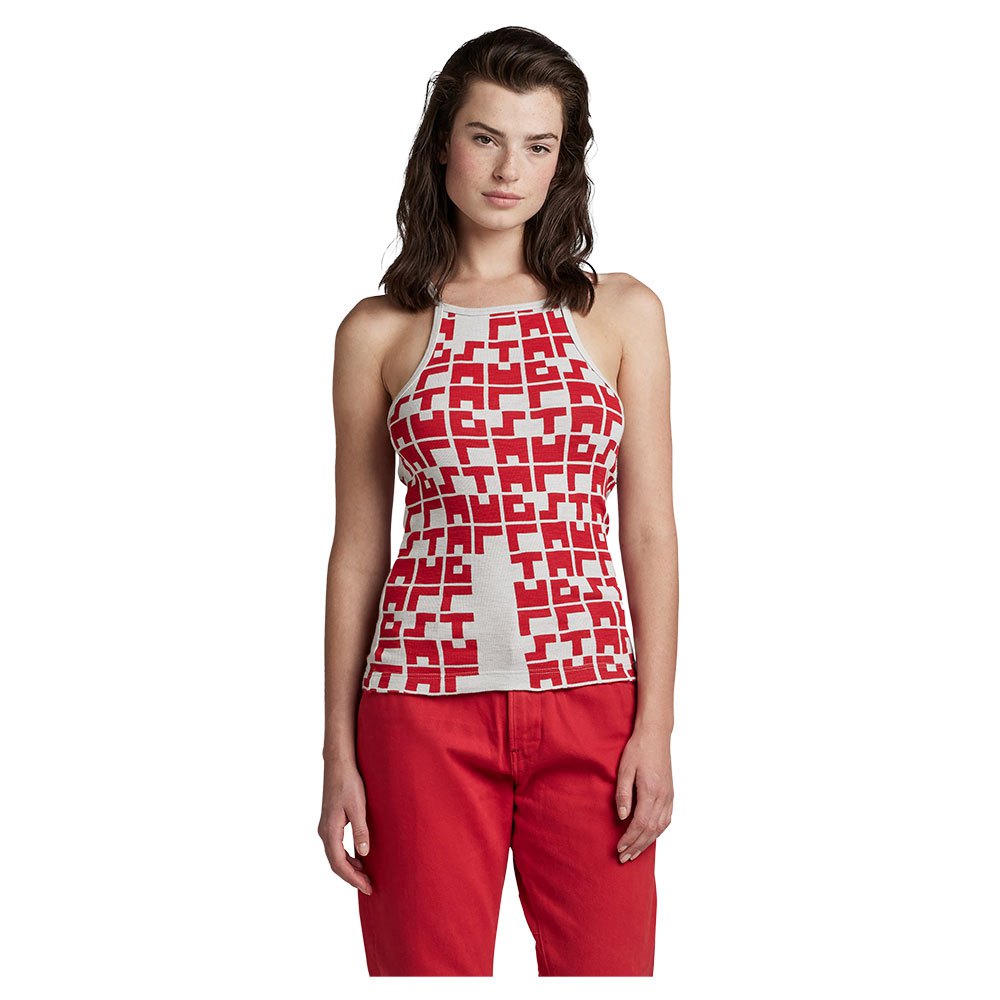 g-star printed sleeveless t-shirt rouge xl femme
