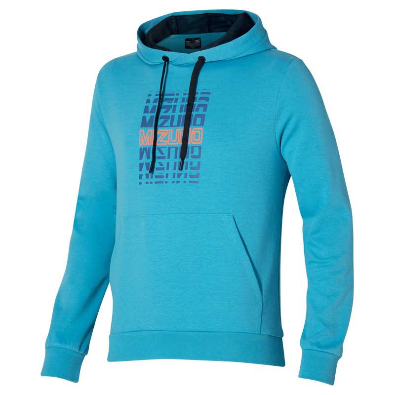mizuno graphic hoodie bleu 2xl homme