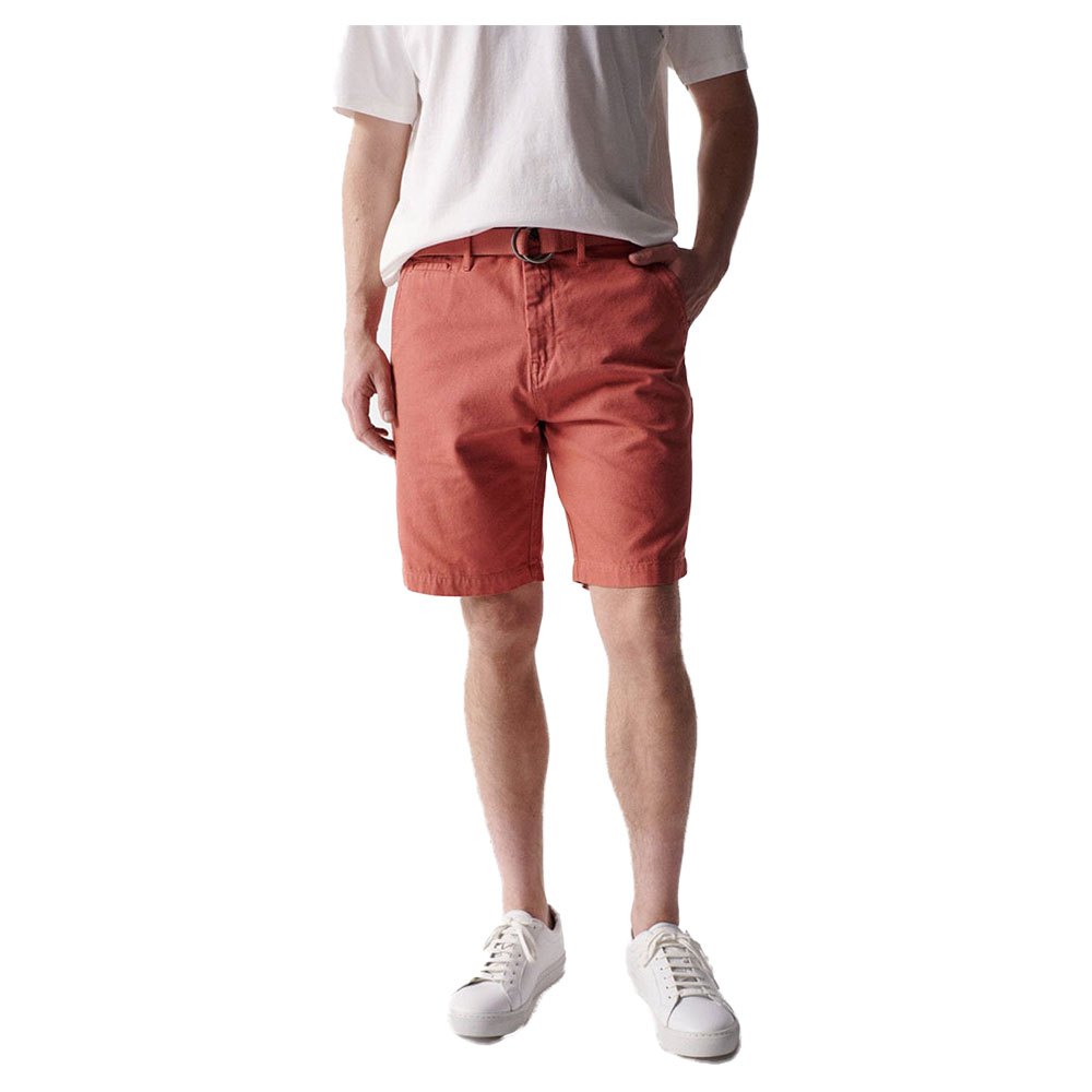 salsa jeans in canvas chino shorts rose 30 homme