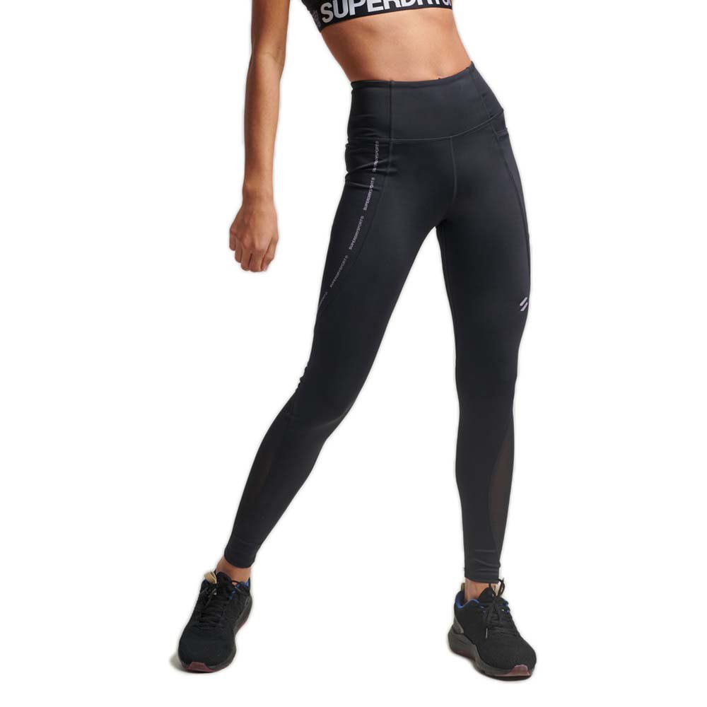 superdry mesh full length leggings noir xl femme