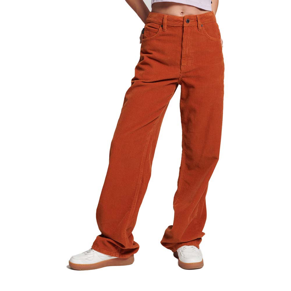 superdry vintage cord wide pants marron 26 / 32 femme