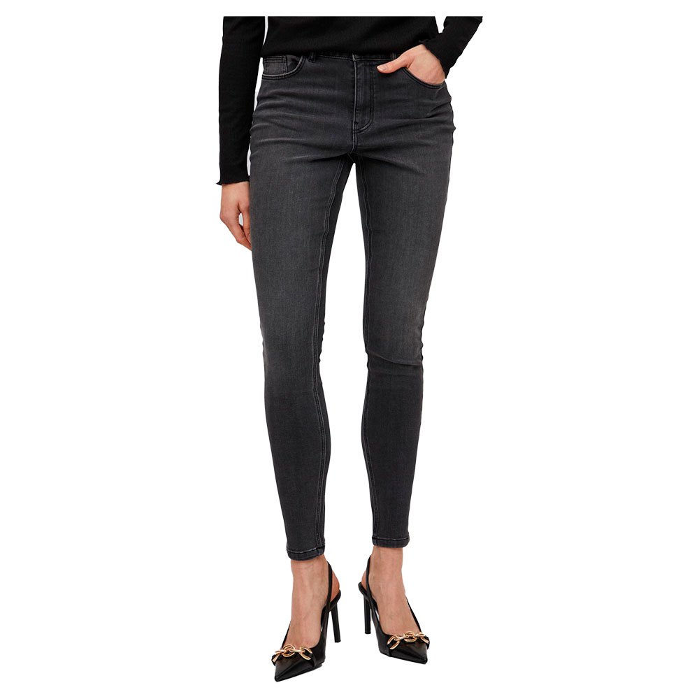 vila sarah lia01 skinny fit regular waist jeans gris xl / 32 femme