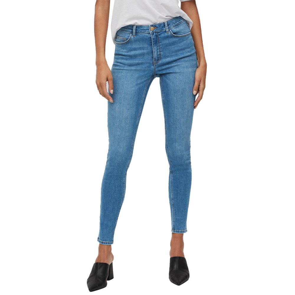 vila sarah lia03 skinny fit regular waist jeans bleu xl / 32 femme