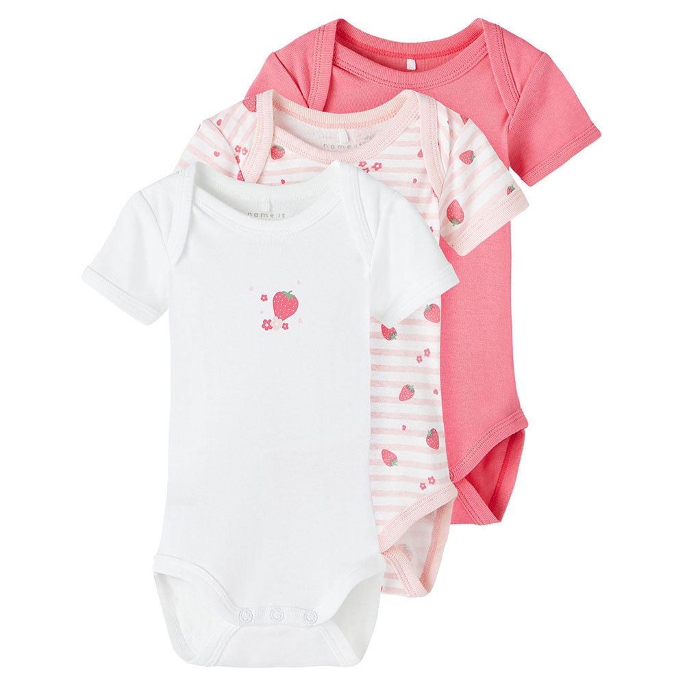 name it strawberry short sleeve body 3 units multicolore 0 months fille