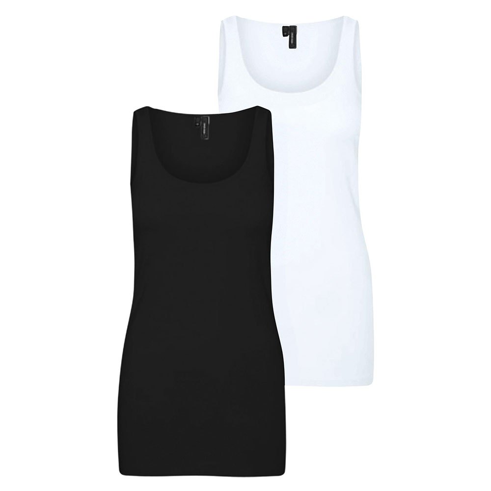 vero moda maxi my soft long sleeveless t-shirt 2 units noir l femme