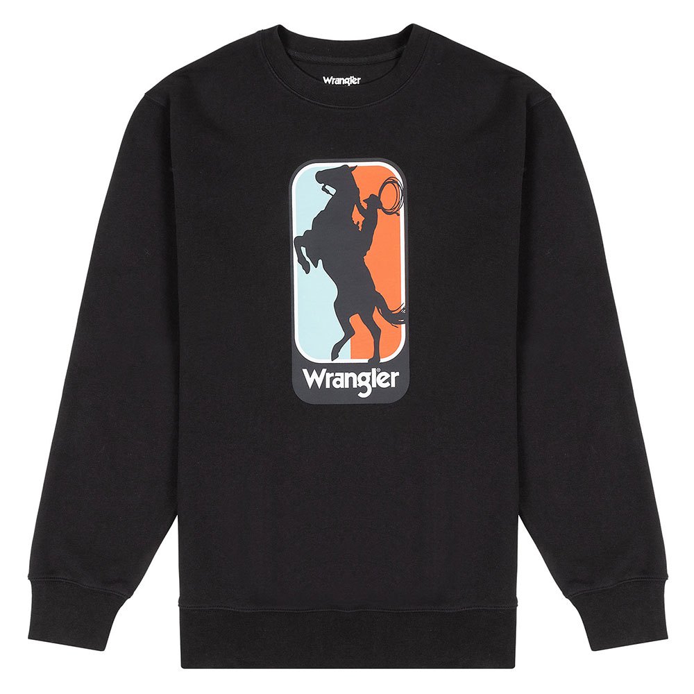 wrangler logo crew sweatshirt noir 3xl homme