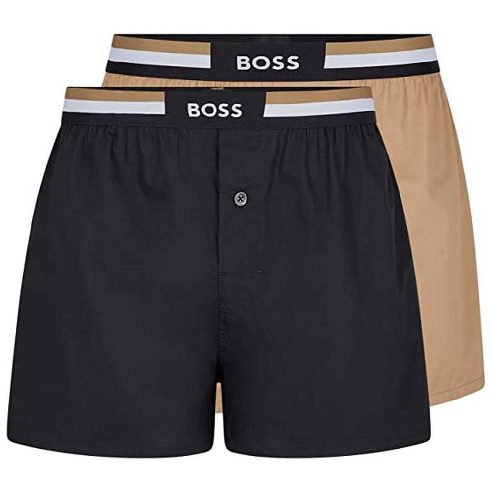 boss 2p boxer shorts ew 10251193 boxer 2 units beige,noir 2xl homme