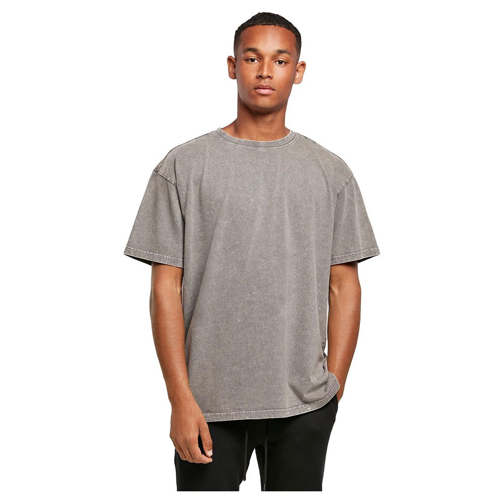build your brand acid washed heavy oversized short sleeve crew neck t-shirt gris 3xl homme