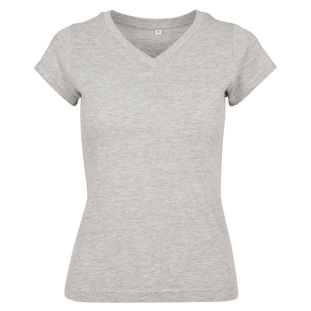 build your brand basic by062 short sleeve v neck t-shirt gris 5xl femme