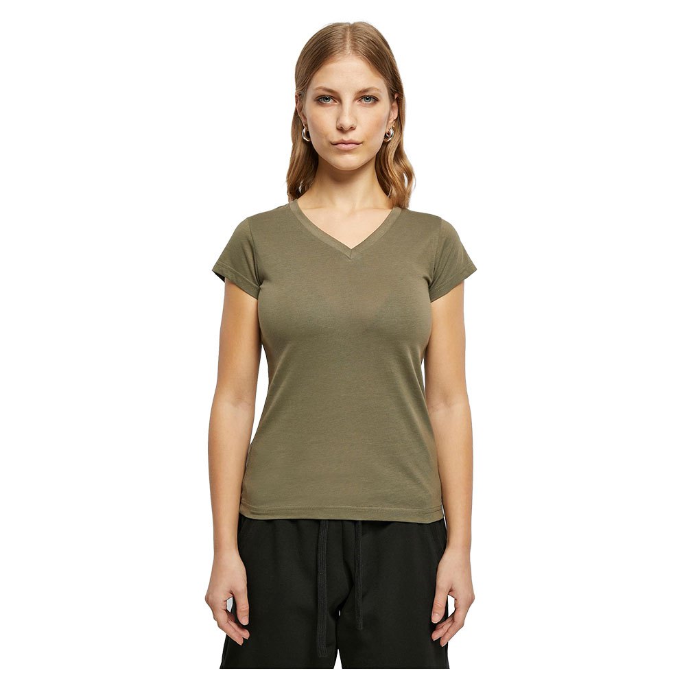 build your brand basic by062 short sleeve v neck t-shirt vert 5xl femme