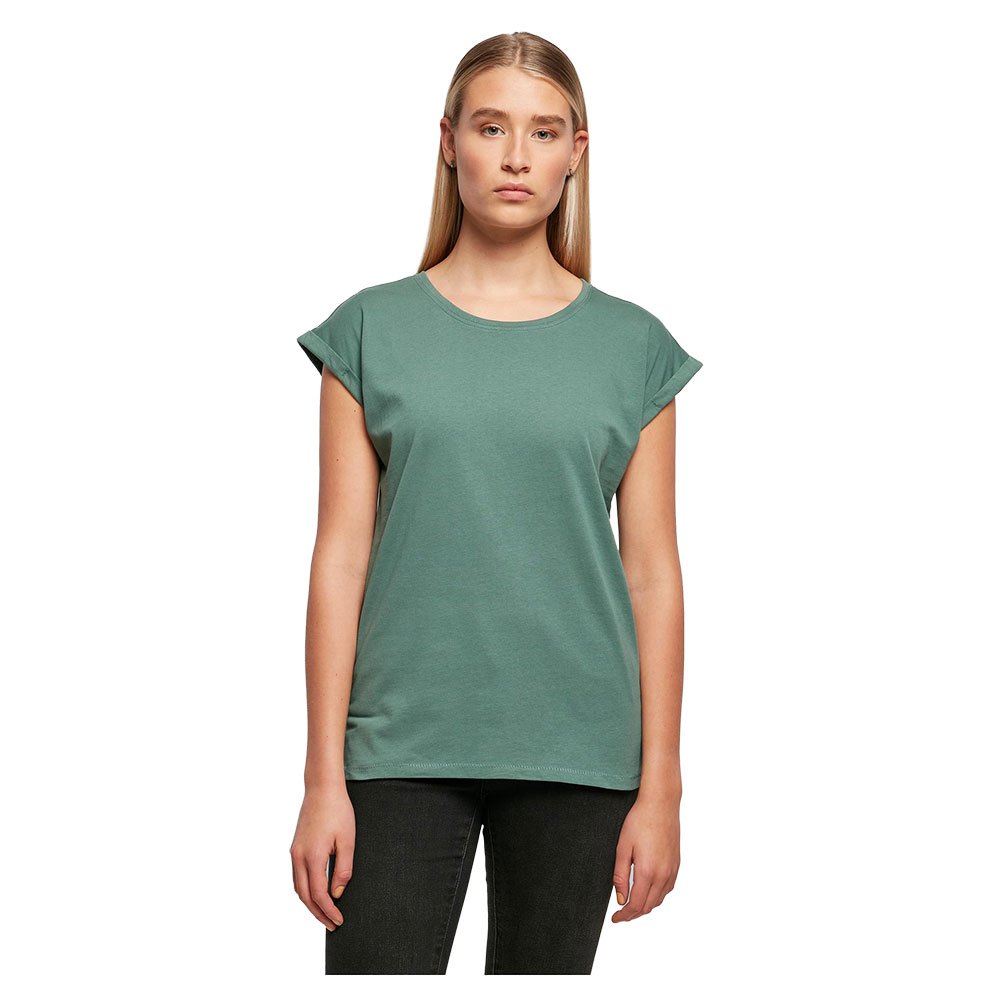 build your brand extended shoulder short sleeve crew neck t-shirt vert 2xl femme