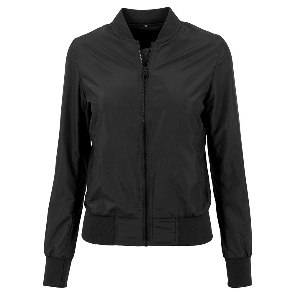 build your brand nylon bomber jacket noir s femme