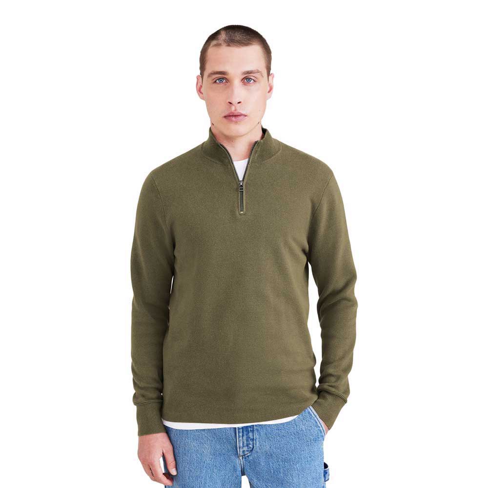 dockers 1/4 zip sweater vert l homme