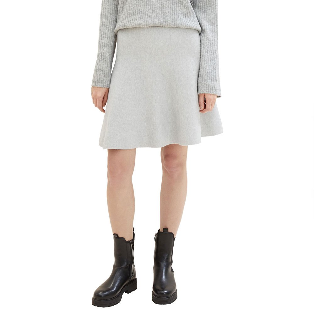 tom tailor 1038743 knitted skater skirt gris xs femme
