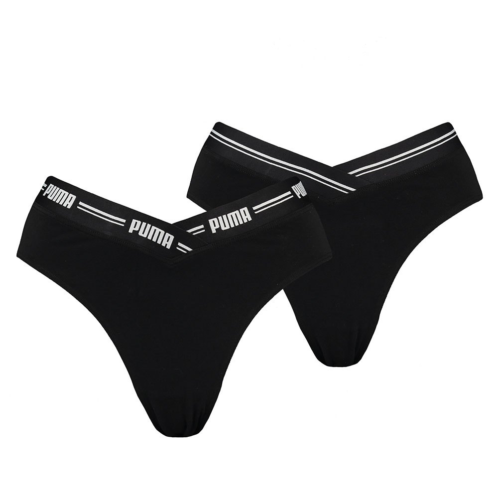 puma v-shape high waist panties 2 units noir xs femme