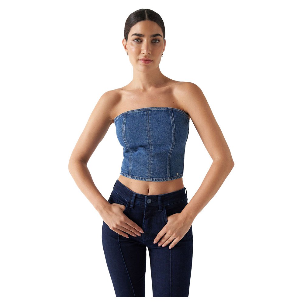 salsa jeans 21007210 bustier sleeveless t-shirt bleu l femme
