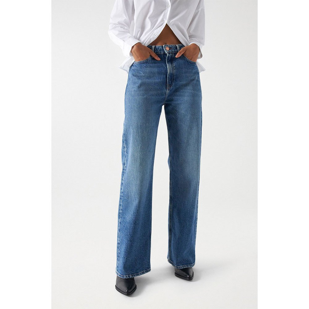 salsa jeans true wide leg fit jeans bleu 27 / 32 femme