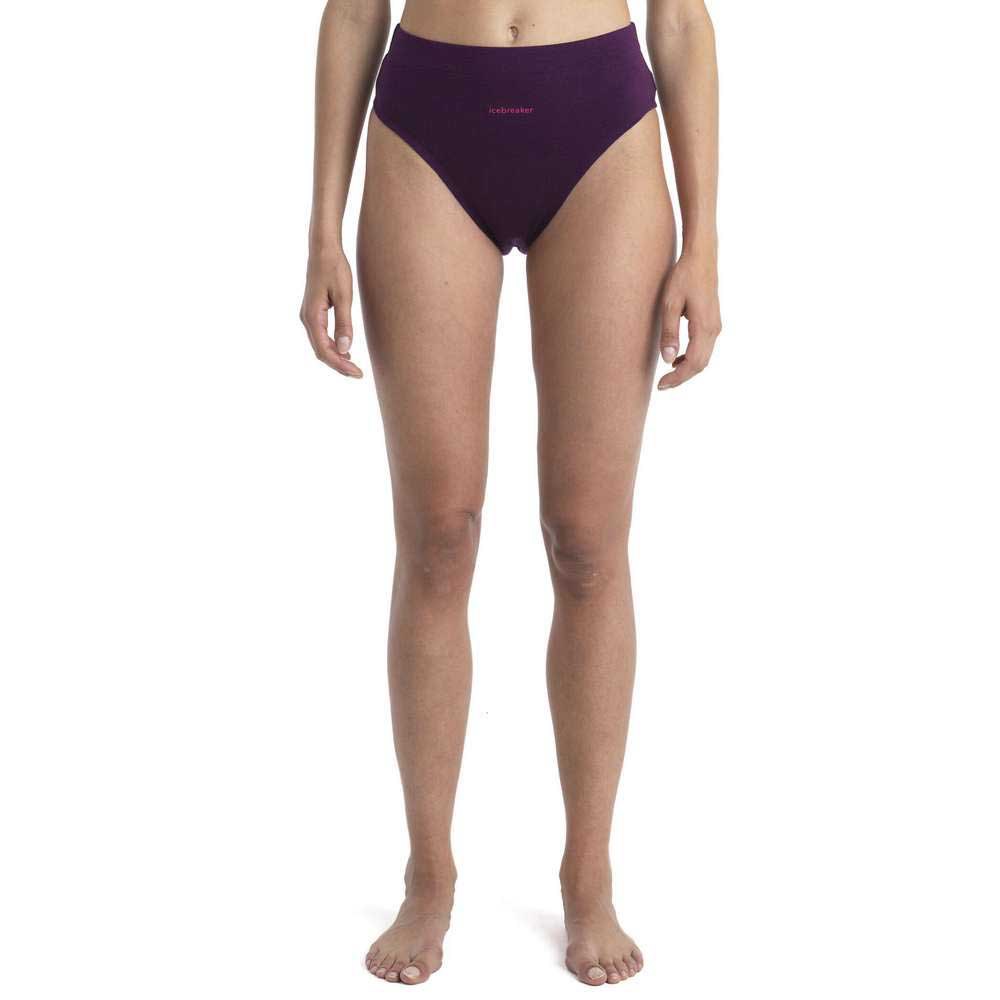 icebreaker queens high cut merino bikini bottom violet m femme