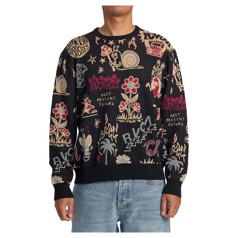 rvca scattered sweater multicolore l homme