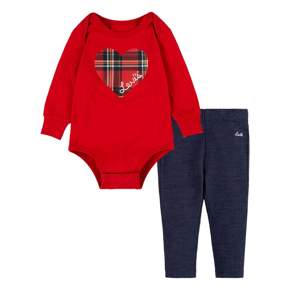 levi´s ® kids plaid box set pyjama rouge 3 months fille