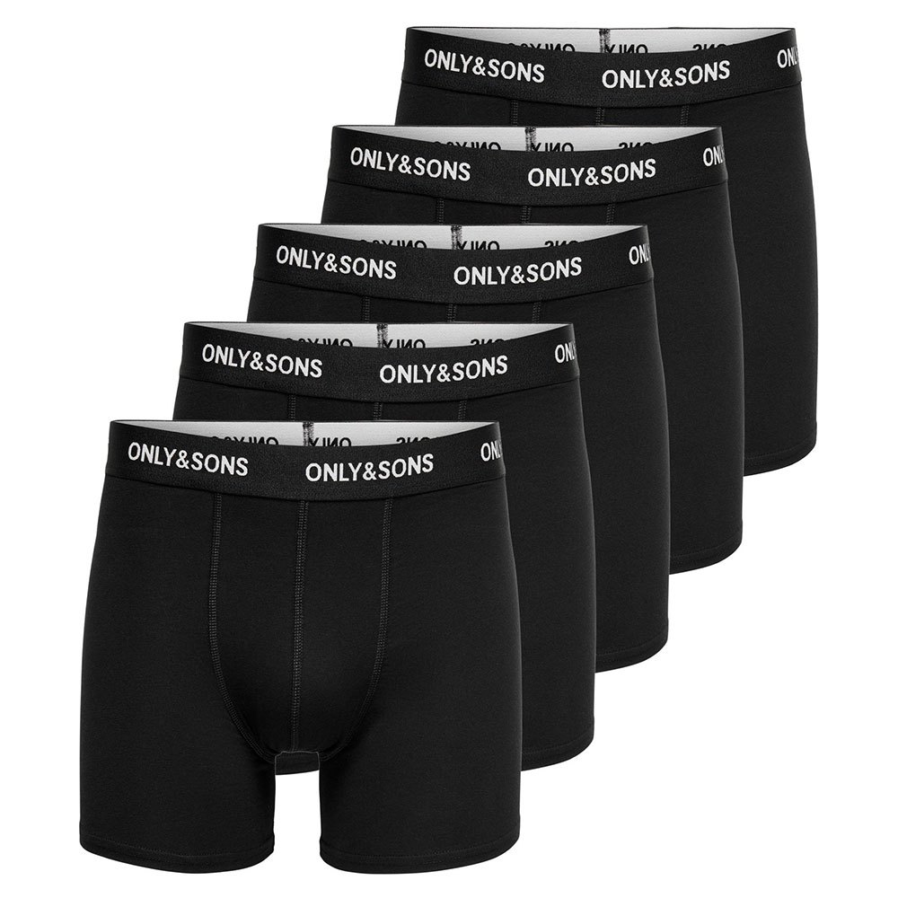 only & sons fitz solid boxer 5 units noir 2xl homme