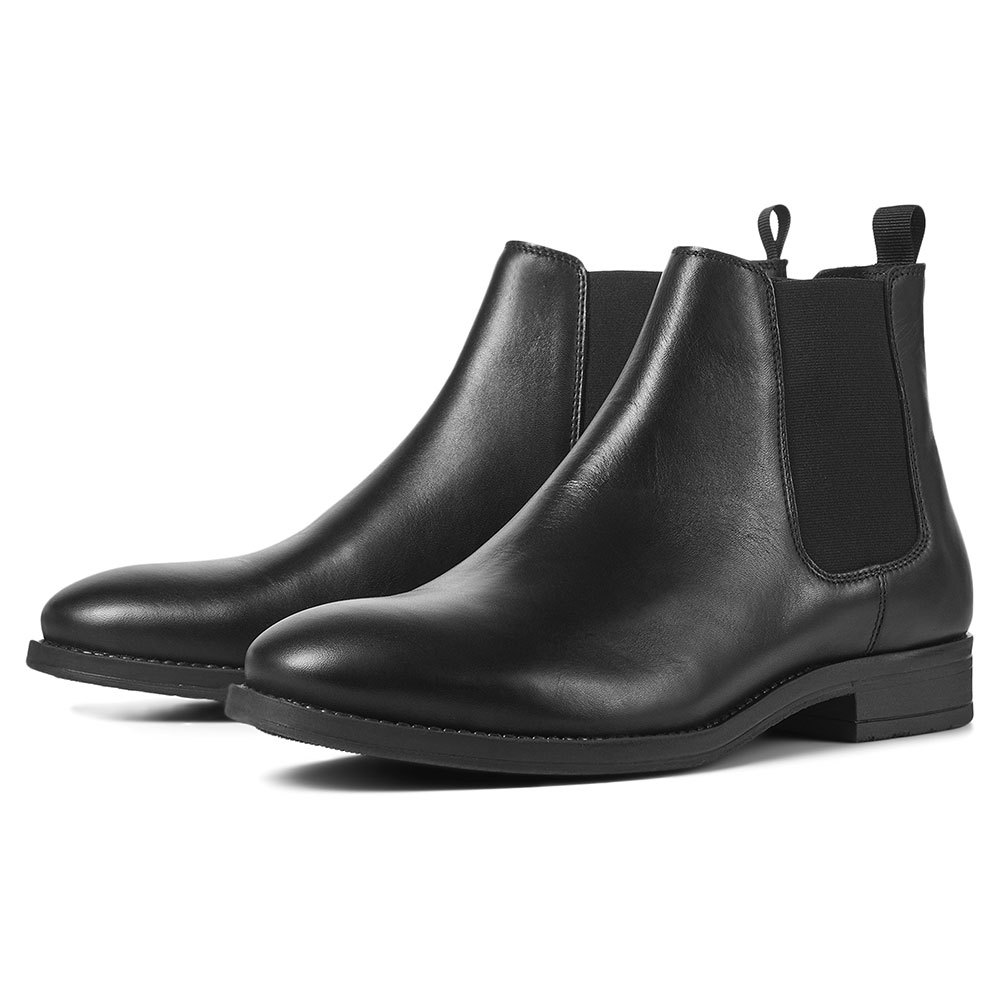 jack & jones wargo chelsea london leather boots refurbished noir eu 44 homme