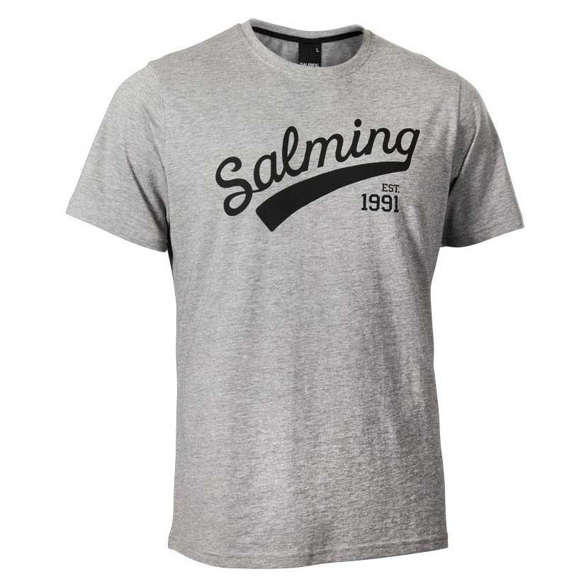 salming logo short sleeve t-shirt gris s homme