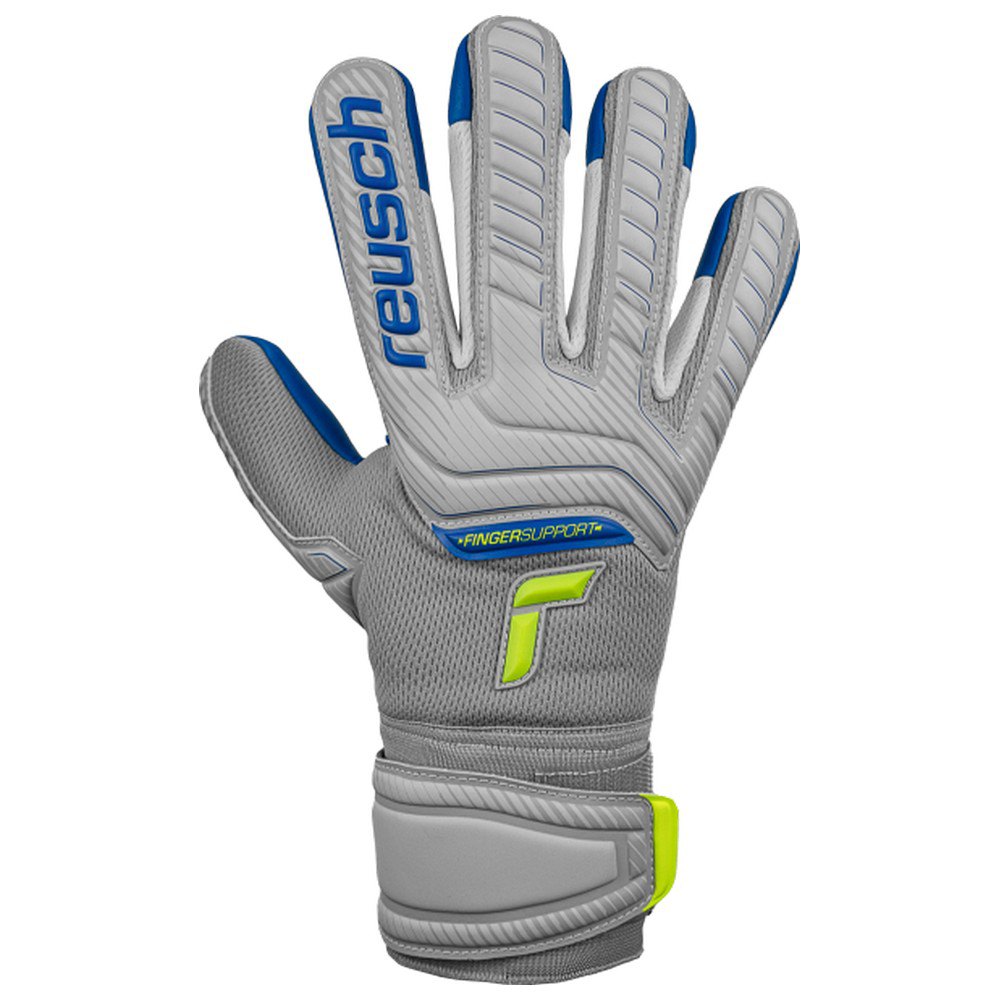 reusch attrakt grip evolution finger support goalkeeper gloves gris 8