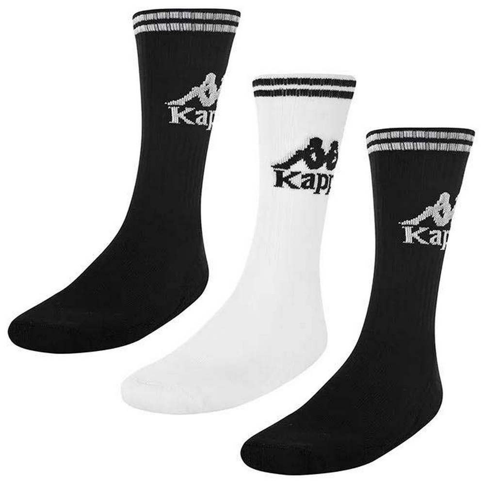 kappa socks soccer authentic 3 pairs blanc,noir eu 43-46 homme