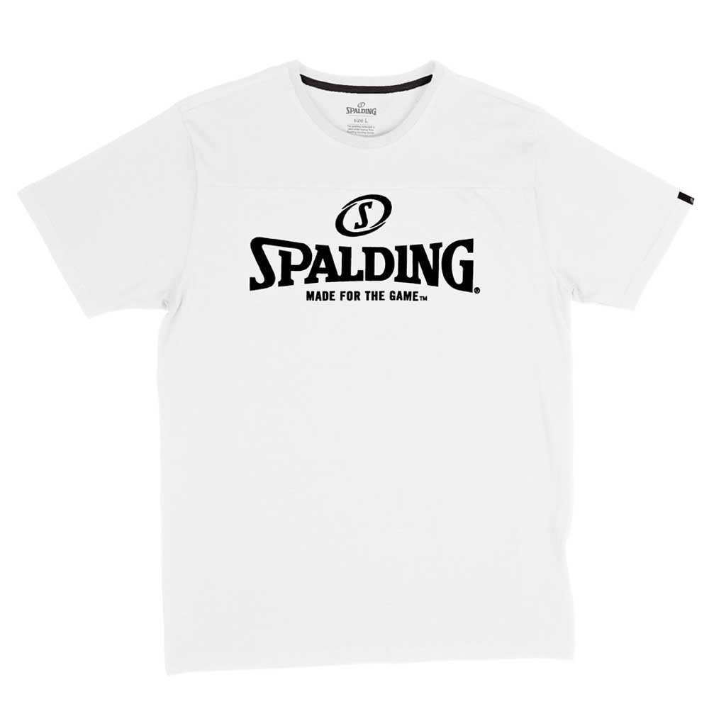 spalding essential logo short sleeve t-shirt blanc s homme