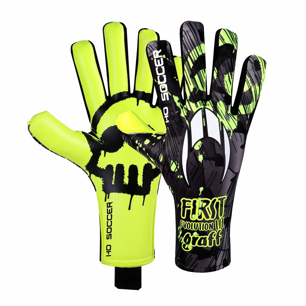 ho soccer first evolution iii graffiti creepy goalkeeper gloves vert 10