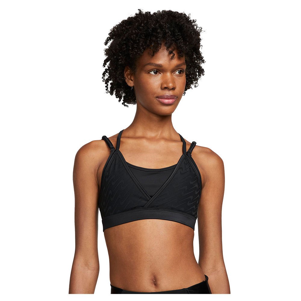 nike dri fit indy icon clash light support padded strappy sports bra noir l femme