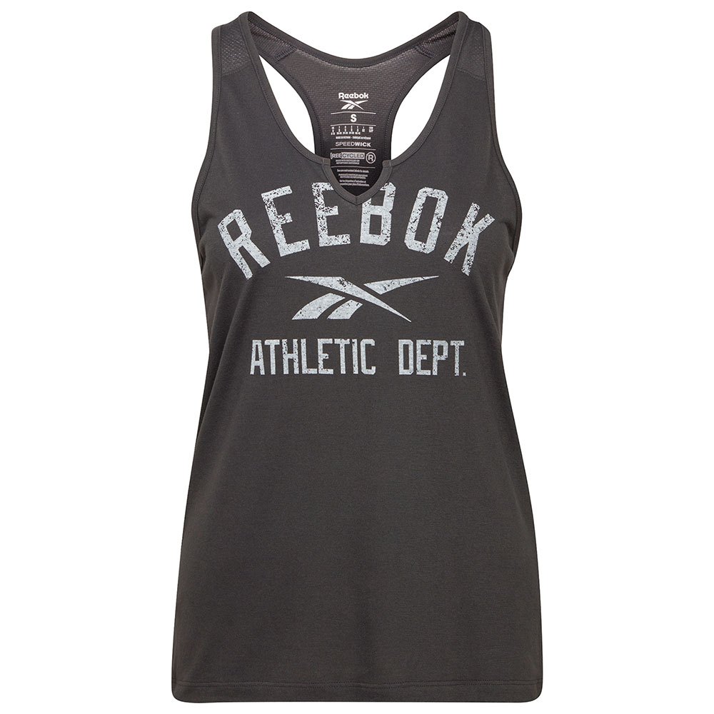 reebok wor supremium logo sleeveless t-shirt noir 2xs femme