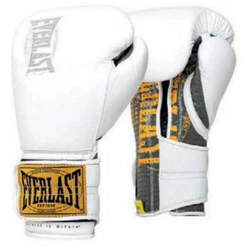 everlast 1910 hook&loop sparring training gloves refurbished blanc 14 oz