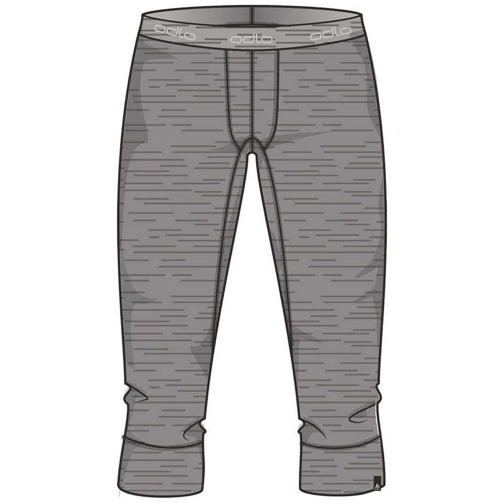 odlo natural 100% merino warm 3/4 leggings gris l homme