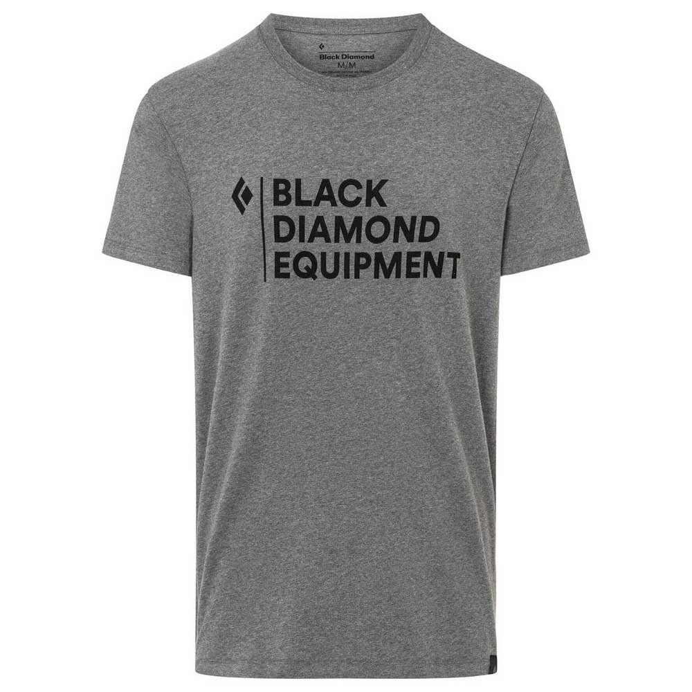 black diamond stacked logo short sleeve t-shirt gris xs homme