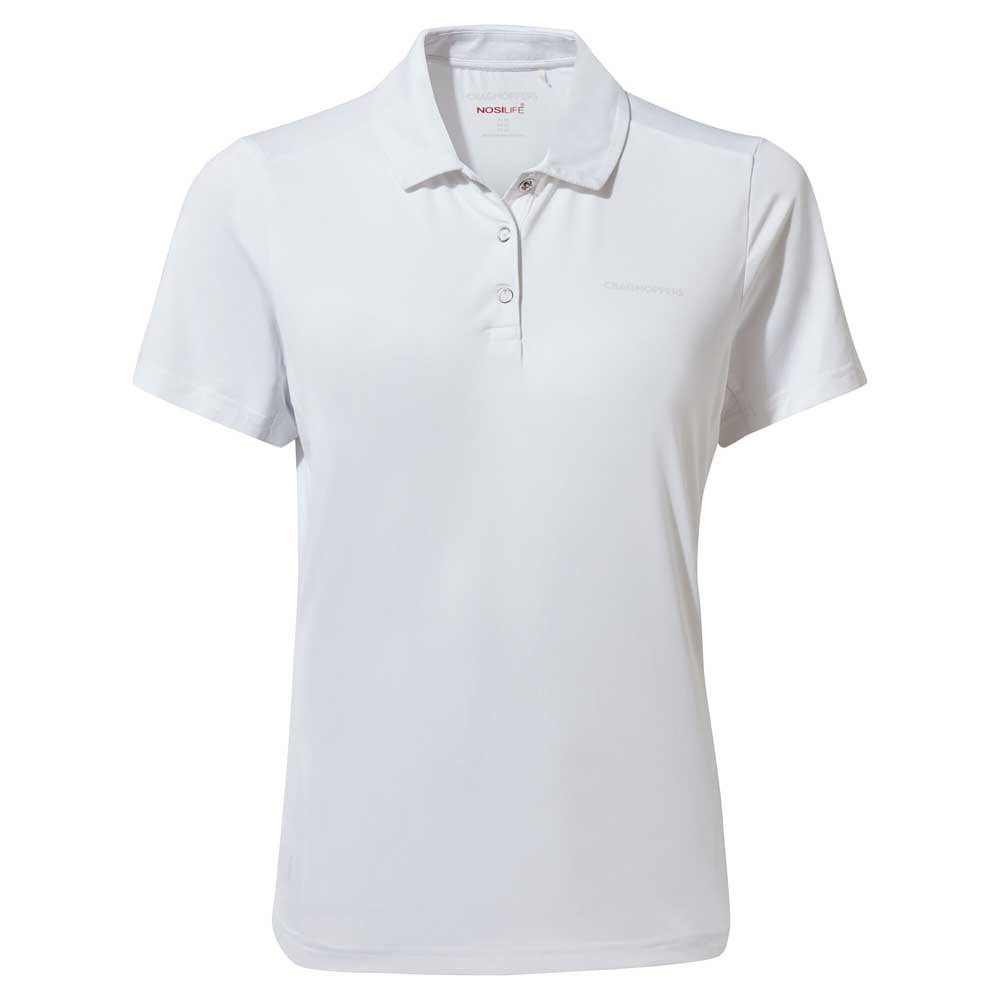 craghoppers nosilife pro short sleeve polo shirt blanc 16 femme