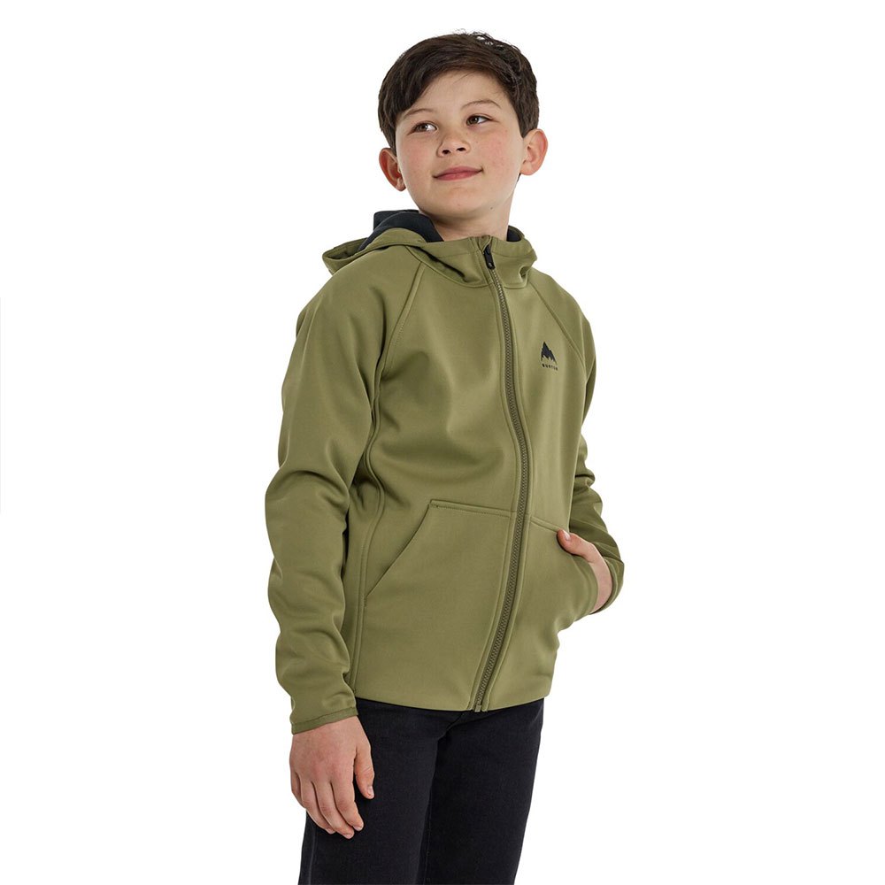 burton crown weatherproof full zip sweatshirt vert 6-7 years garçon