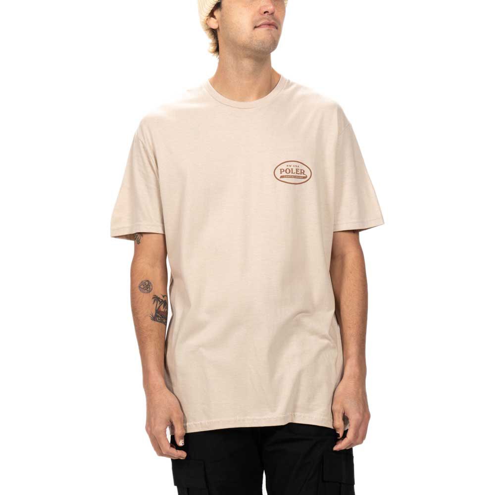 poler brand brand short sleeve t-shirt beige l homme