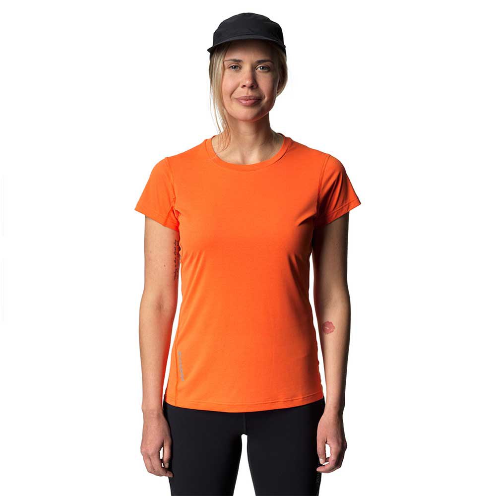 houdini pace air short sleeve t-shirt orange l femme