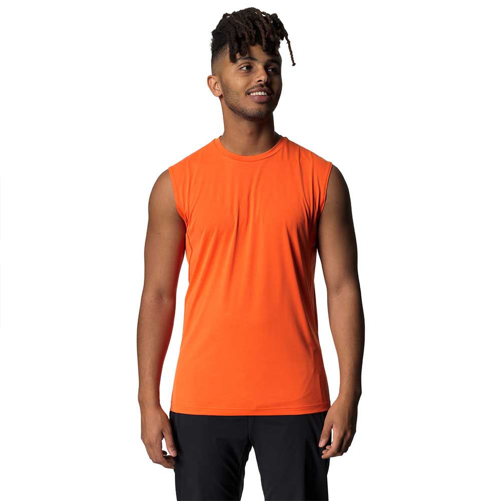 houdini pace air sleeveless t-shirt orange 2xl homme