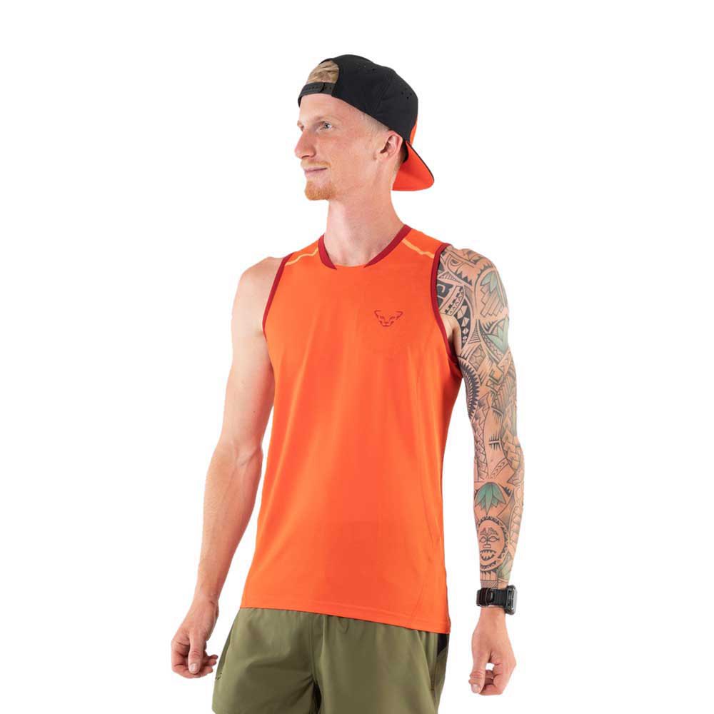 dynafit vertical 2.0 sleeveless t-shirt orange l homme