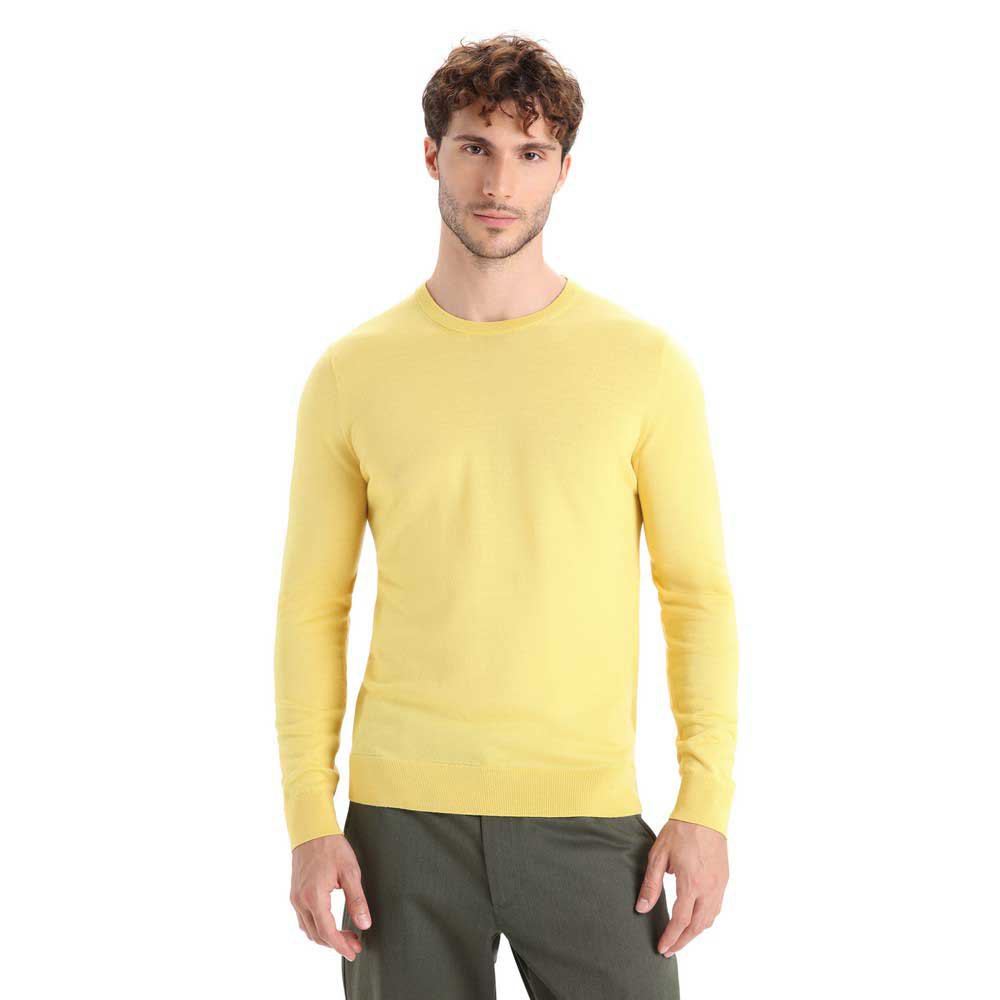 icebreaker wilcox merino sweater jaune m homme