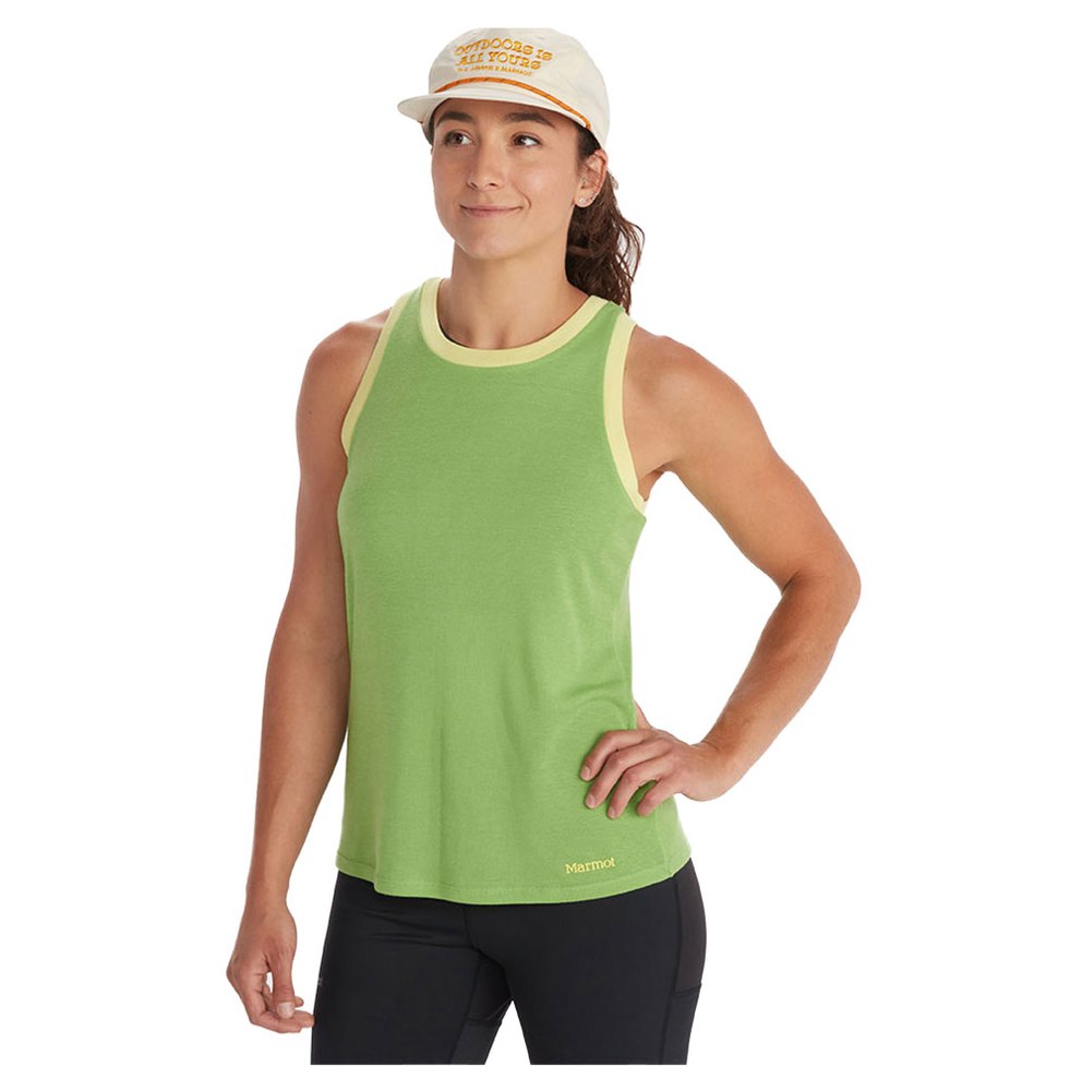 marmot switchback sleeveless t-shirt vert s femme