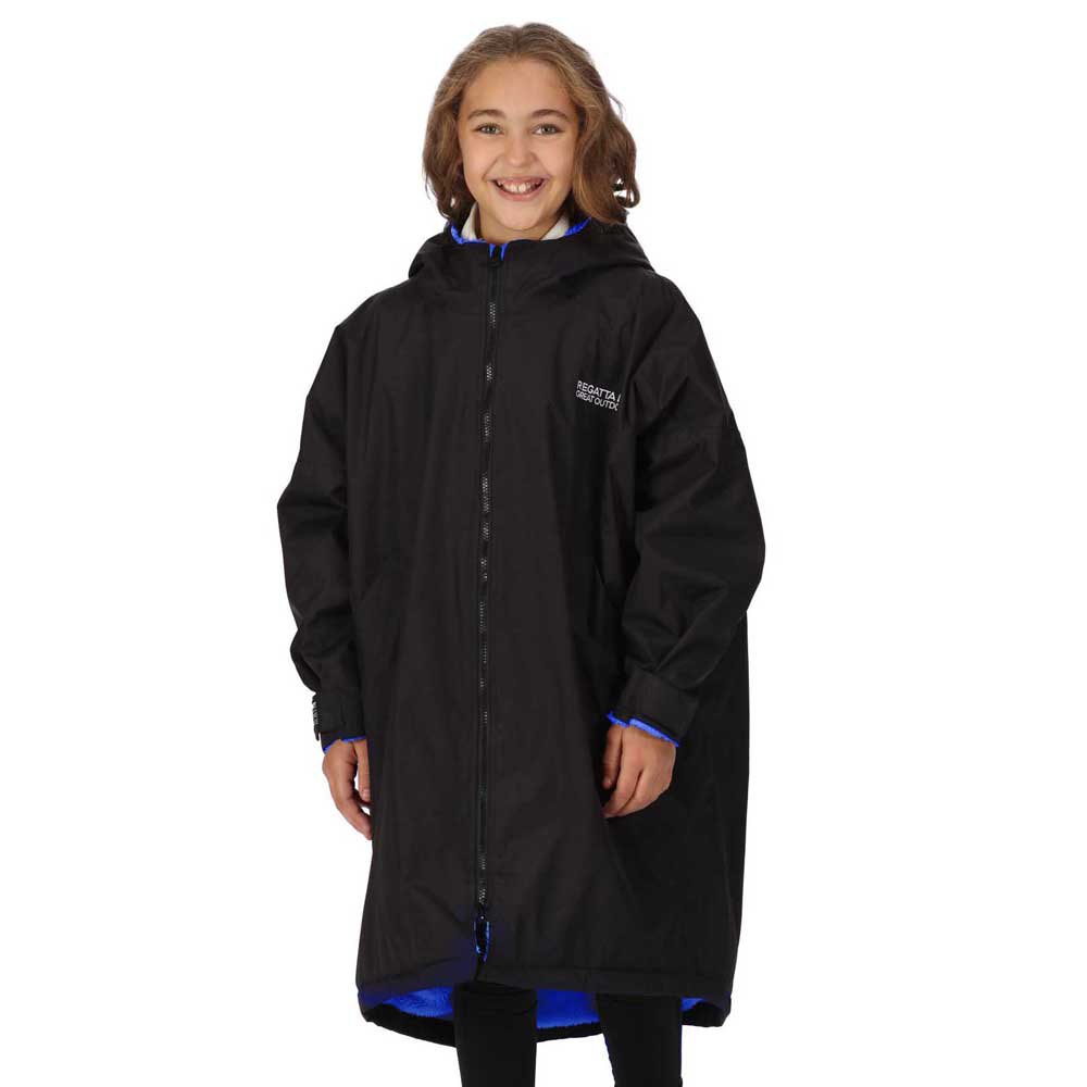 regatta robe hoodie rain jacket noir 9-13 years garçon