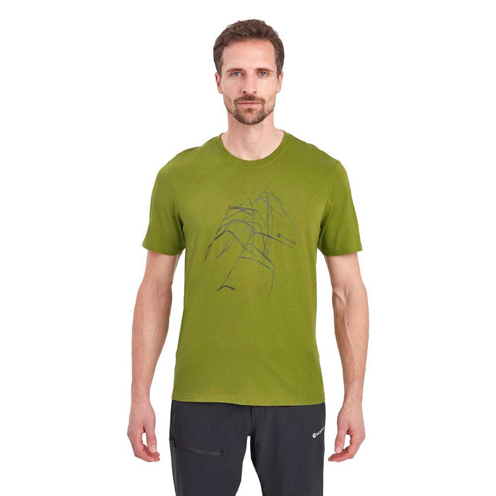 montane abstract short sleeve t-shirt vert xs homme