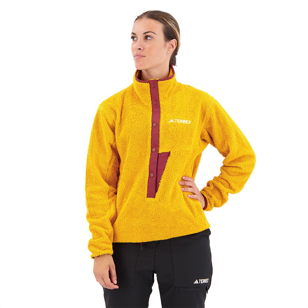 adidas organiser xploric high-pile-fleece pullover full zip fleece jaune xs femme