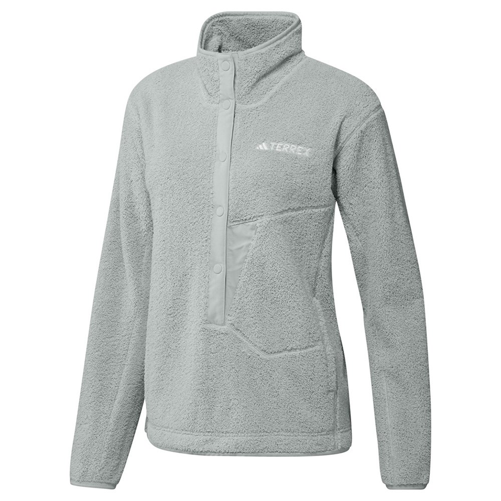 adidas organiser xploric high-pile-fleece pullover full zip fleece gris s femme