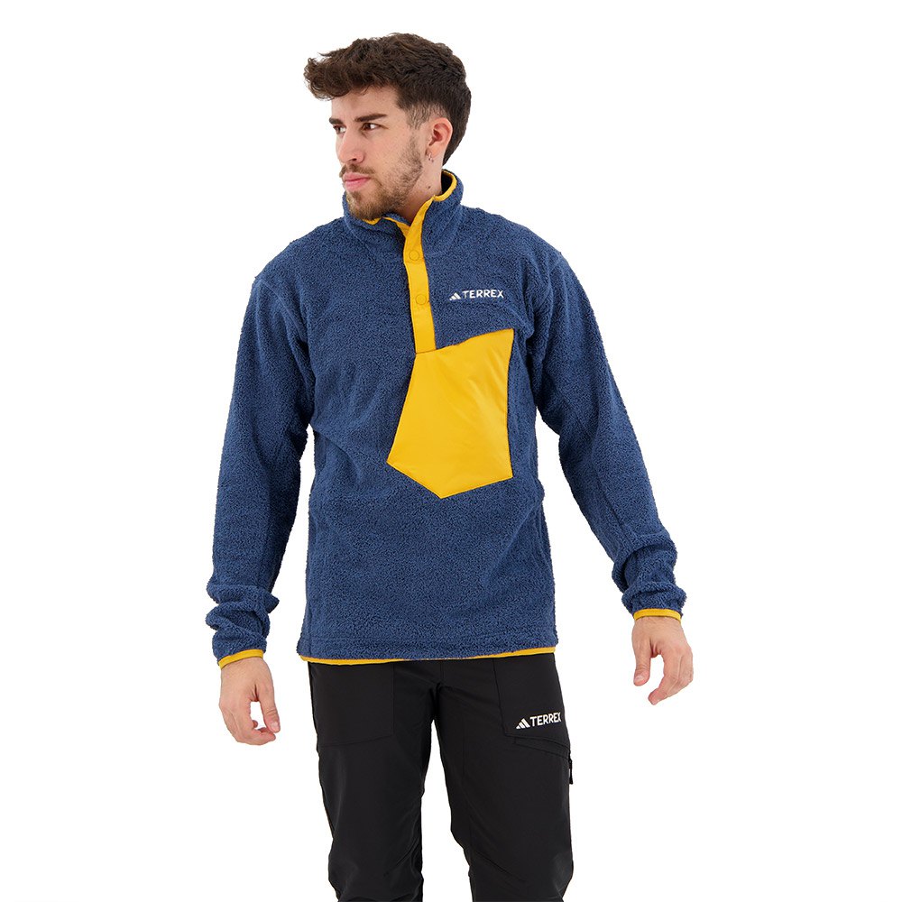 adidas organiser xploric high-pile-fleece pullover full zip fleece bleu xl homme